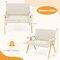 Plush Sherpa Loveseat Sofa with High-Density Cushion and Rubber Wood Legs for Home Decor
